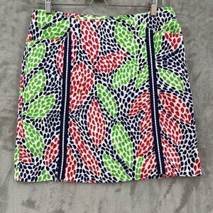 Lilly Pulitzer Catarpillar Leaves Multi-color Cotton Mini Skirt 16350
